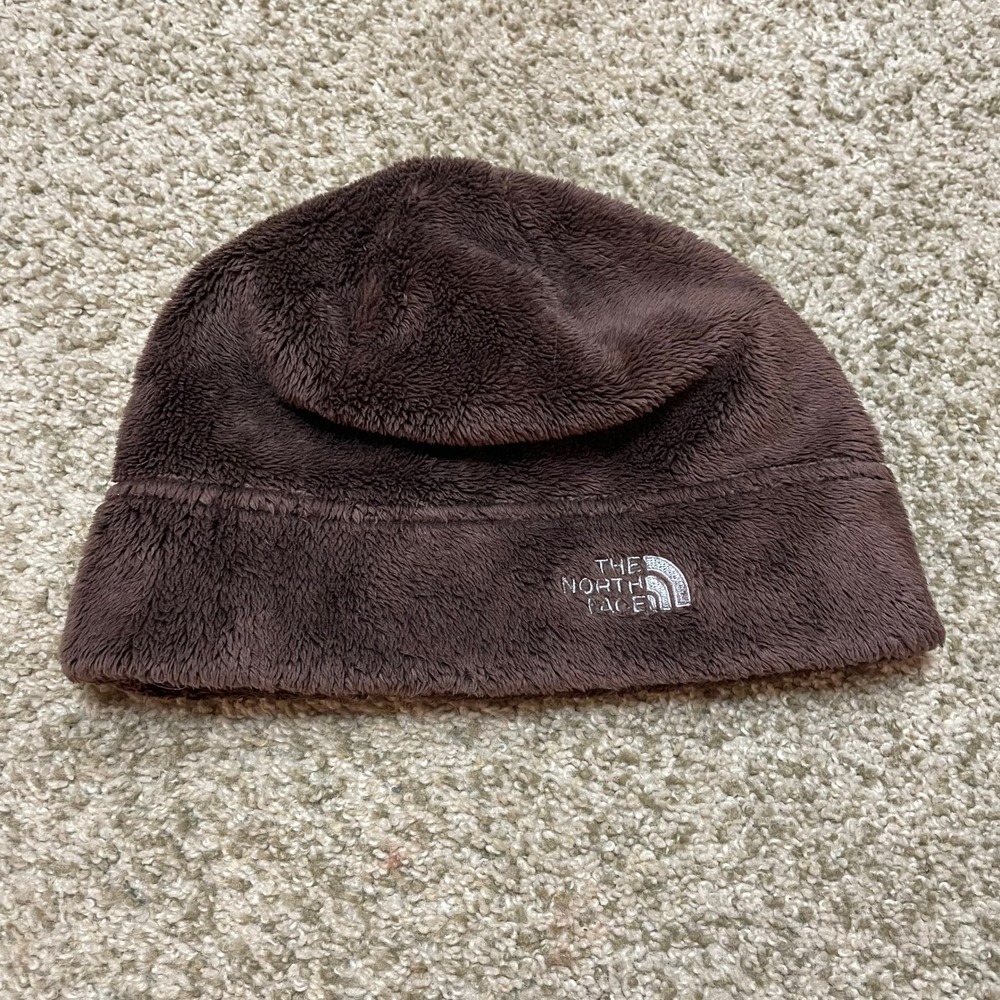 The North Face Brown Fuzzy Fleece Beanie Winter Hat Mountaincore Gorpcore OS